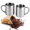 Factory wholesale 304 stainless steel thickened single-layer heat insulation cups with blank handles Specification image